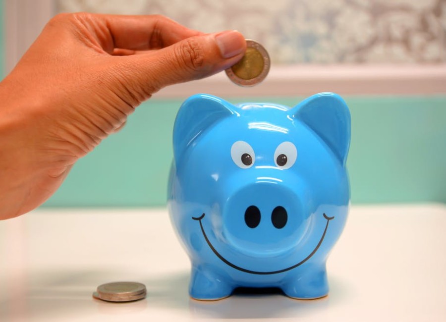 blue piggy bank